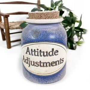 ATTITUDE ADJUSTMENTS Dr. Brophy's Word Jar Bank Handmade Cork Stopper